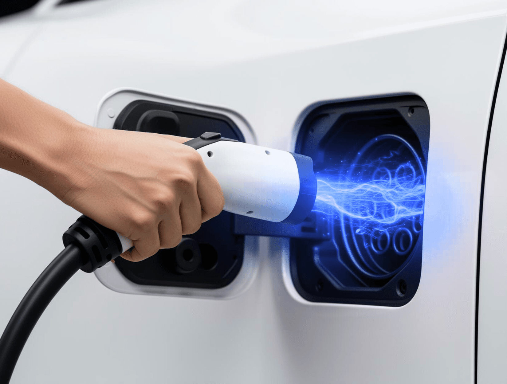 Eletroposto em Piracicaba com carro elétrico sendo carregado